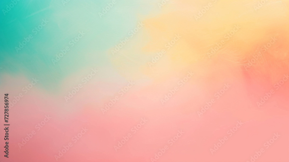 Pastel pink, teal, butter yellow, papaya orange color gradient background. PowerPoint and Business background.