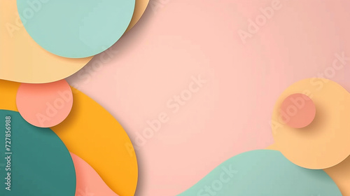 Wallpaper Mural Pastel pink, teal, butter yellow, papaya orange color square shape background vector presentation design. PowerPoint and Business background. Torontodigital.ca