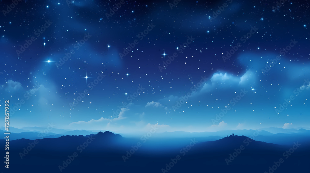 Fototapeta premium Sparkling starry night sky background