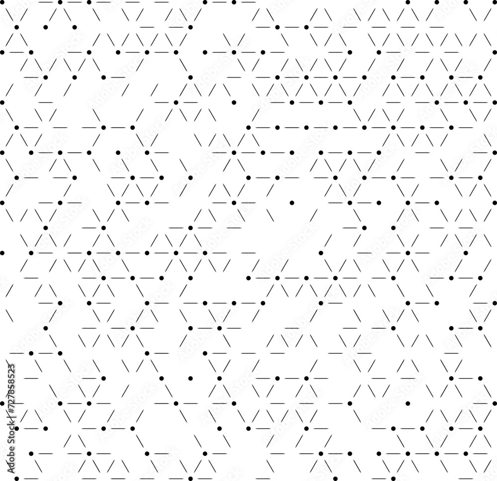 Modern vector seamless pattern. Abstract hexagon black isolated on white background. Vector Format Illustration	