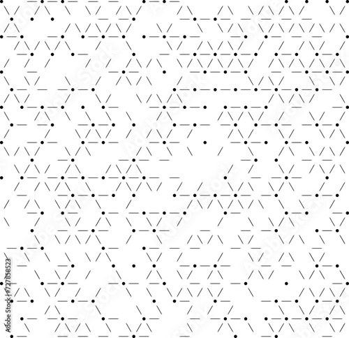 Modern vector seamless pattern. Abstract hexagon black isolated on white background. Vector Format Illustration 