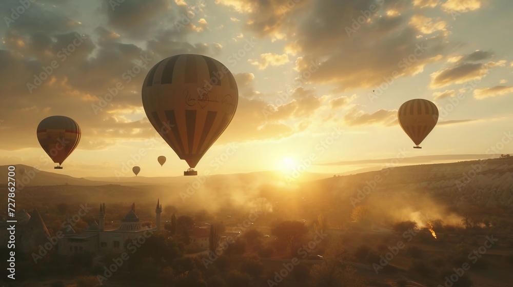 Beautiful view of Cappadocia balloon flight Beautiful view of Cappadocia balloon flight