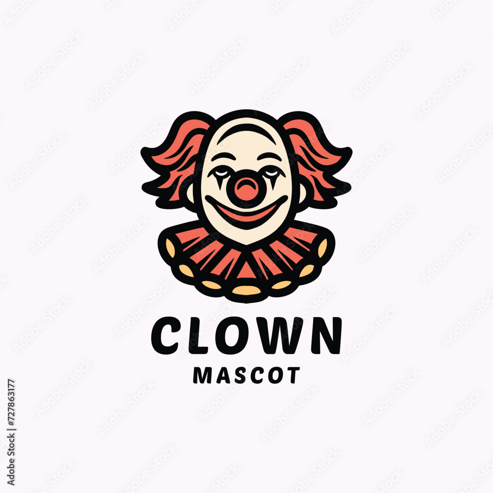 Clown Mascot Vector Logo Design illustration