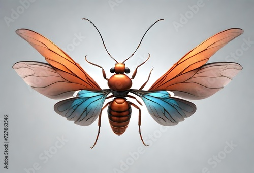 3d Illustration Wings of Insect isolate on White Background with Clipping Path