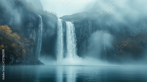 waterfall in the mountains