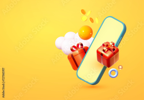 Online shopping and special offer design. Super sale, bonus and win online concept.