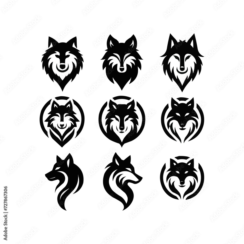 Obraz premium wolf head vector silhouette
