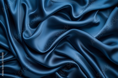 Luxurious Dark Blue Silk Satin Background