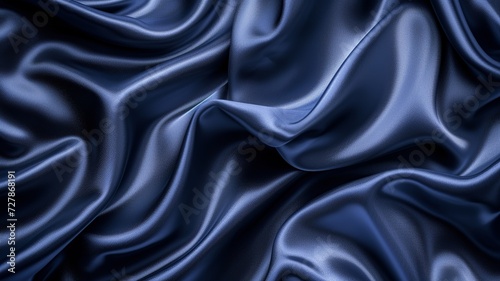 Luxurious Dark Blue Silk Satin Background