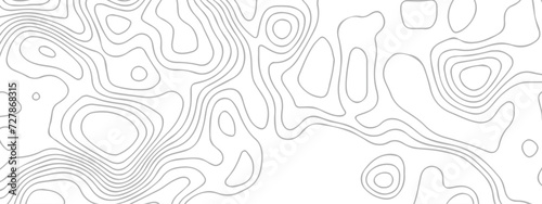 Topographic map background geographic line map with seamless ornament design. The black on white contours vector topography stylized height of the lines map.