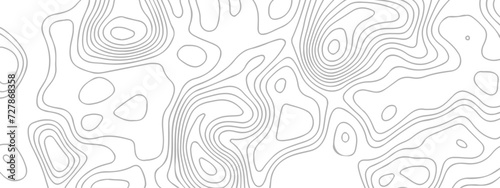 Topographic map background geographic line map with seamless ornament design. The black on white contours vector topography stylized height of the lines map.