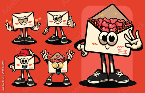 Fun Letter character Cartoon Set with Several Pose © tooner.studio