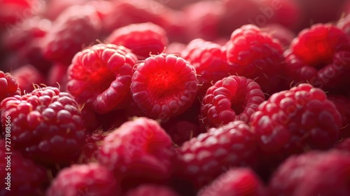 Fresh raspberries, focusing on their unique texture and color.