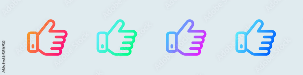 Like line icon in gradient colors. Thumb signs vector illustration. Like line icon in gradient colors. Thumb signs vector illustration.