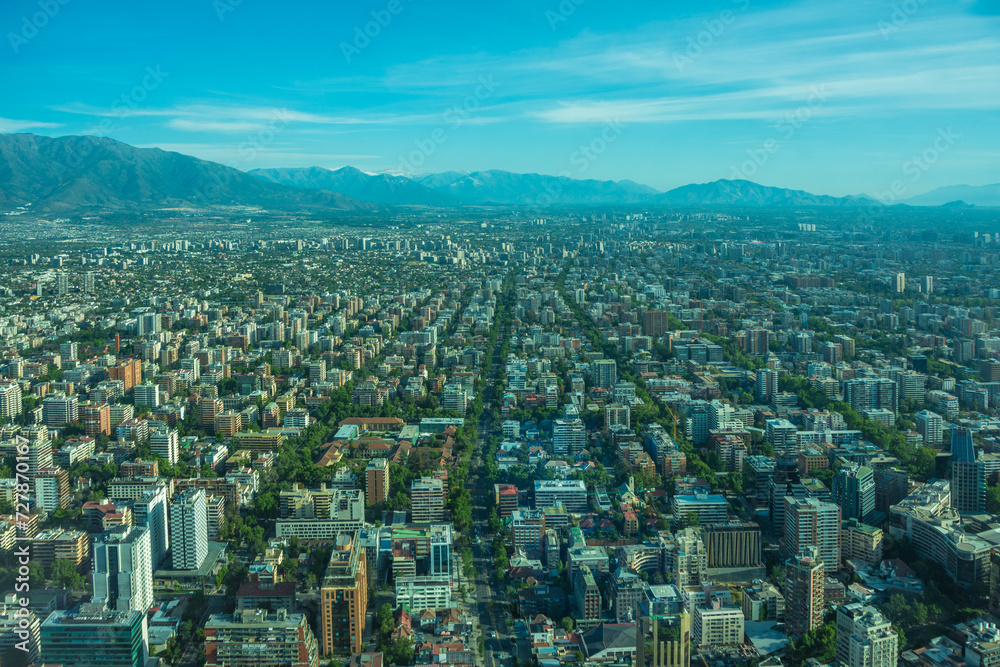 Landscape of Santiago de Chile from the Sky Costanera Observatory - Santiago de Chile, Chile Landscape of Santiago de Chile from the Sky Costanera Observatory - Santiago de Chile, Chile