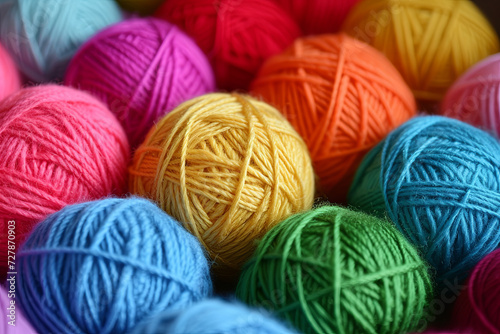 Colorful yarn balls