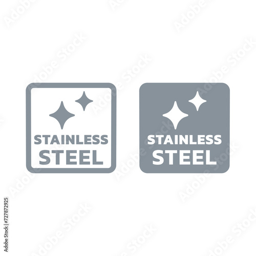 Stainless steel vector label. Sticker for utensils, pots and pans.