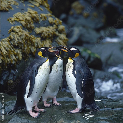 two penguins on a rock