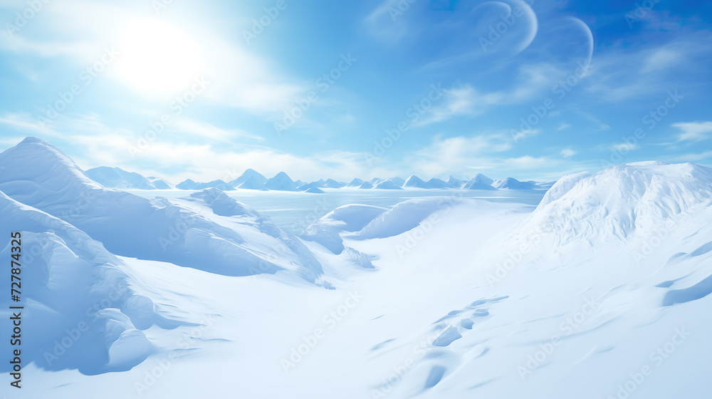 Naklejka premium wonderful sunny day in winter at a forest, background themed