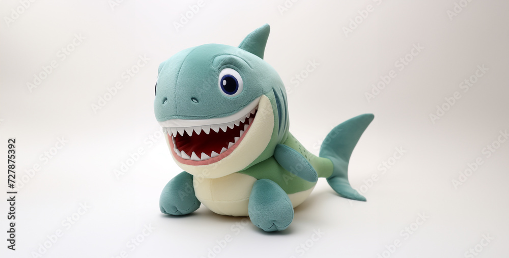 Plasticine shark isolated on white background. Plasticine toy. Plasticine shark isolated on white background. Plasticine toy.