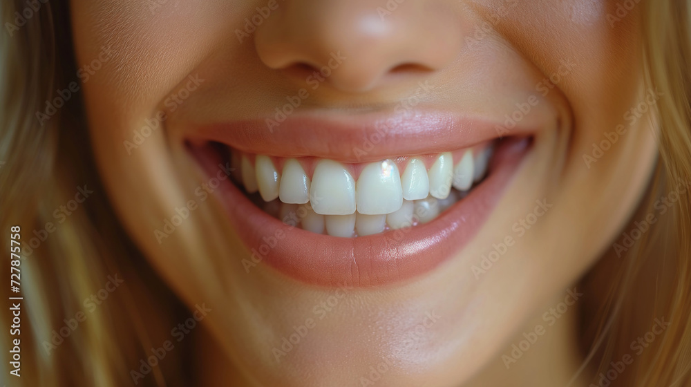 Closeup portrait of young happy woman looking in camera Closeup portrait of young happy woman looking in camera