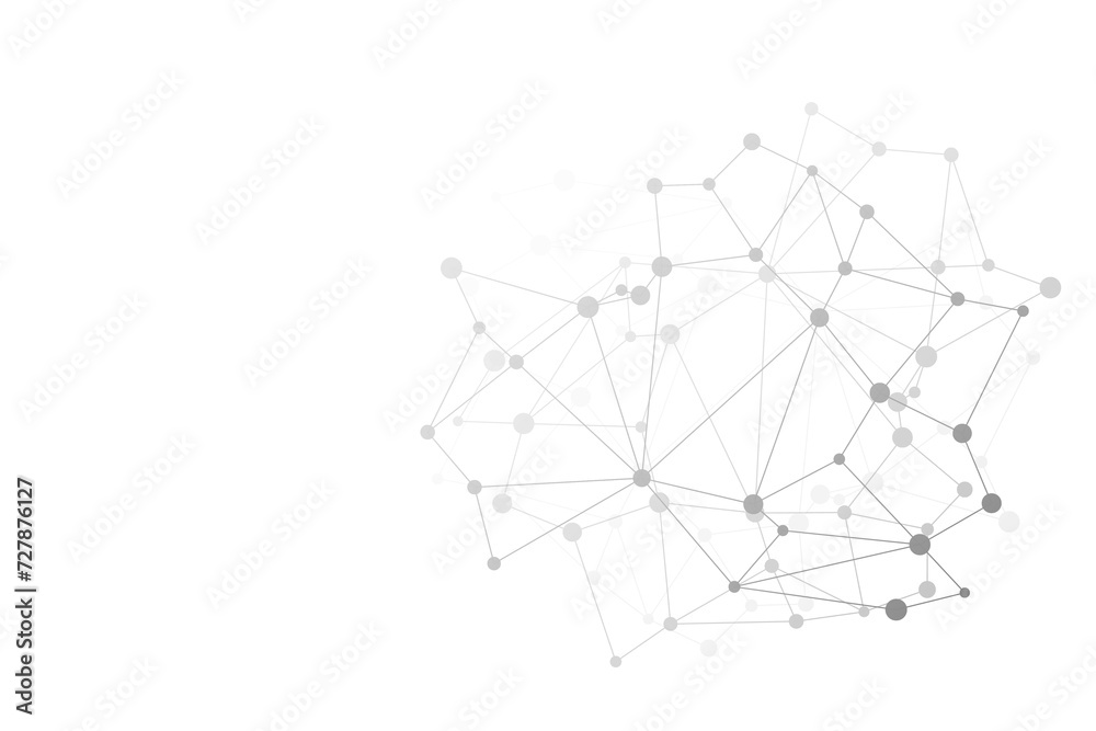 Gray Abstract Technology Connection Background. Vector Illustration. Network. Wallpaper. Banner