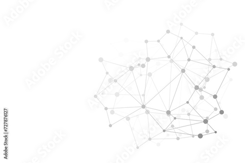 Gray Abstract Technology Connection Background. Vector Illustration. Network. Wallpaper. Banner photo