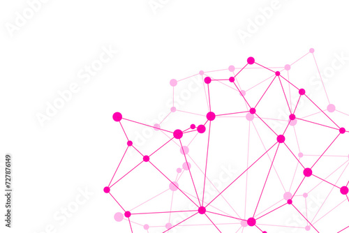 Pink Abstract Technology Connection Background. Vector Illustration. Network. Wallpaper. Banner
