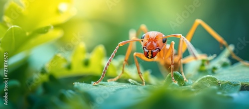 Enchanting Ant Walking on a Lush Green Plant: Ant, Walking, Plant - A Encounter © TheWaterMeloonProjec