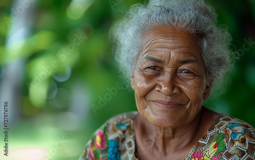 Smiling Old Woman Poses for Camera