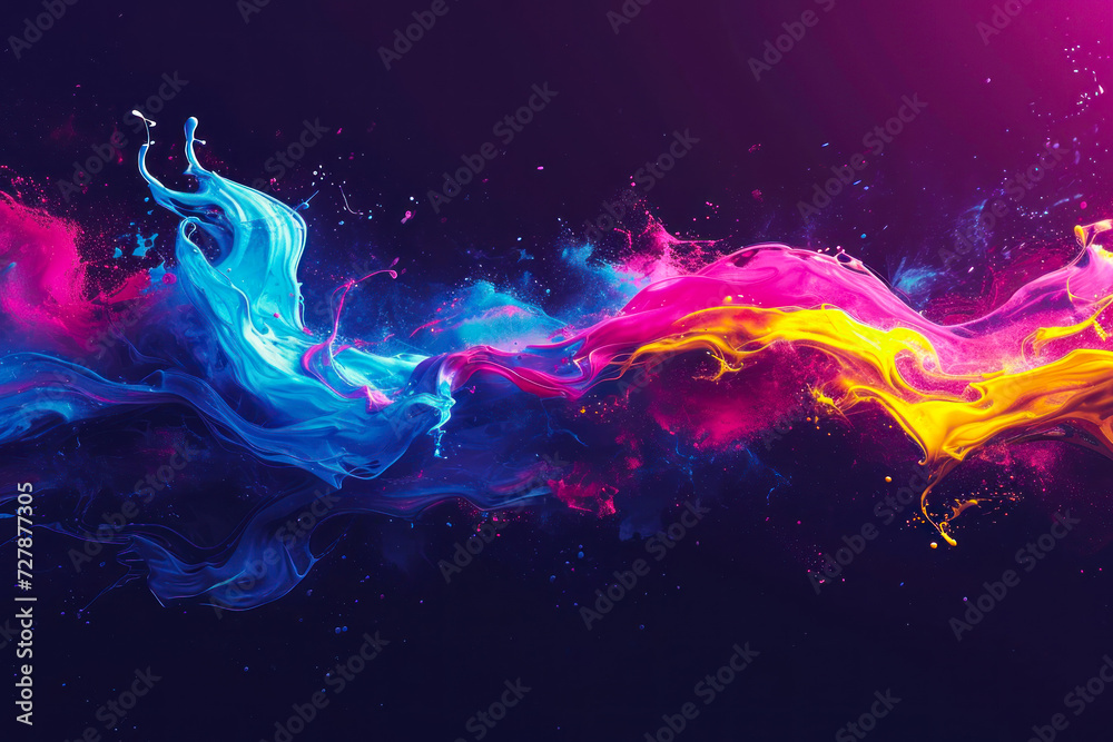 mixing of colors paint, colorful abstract splash.