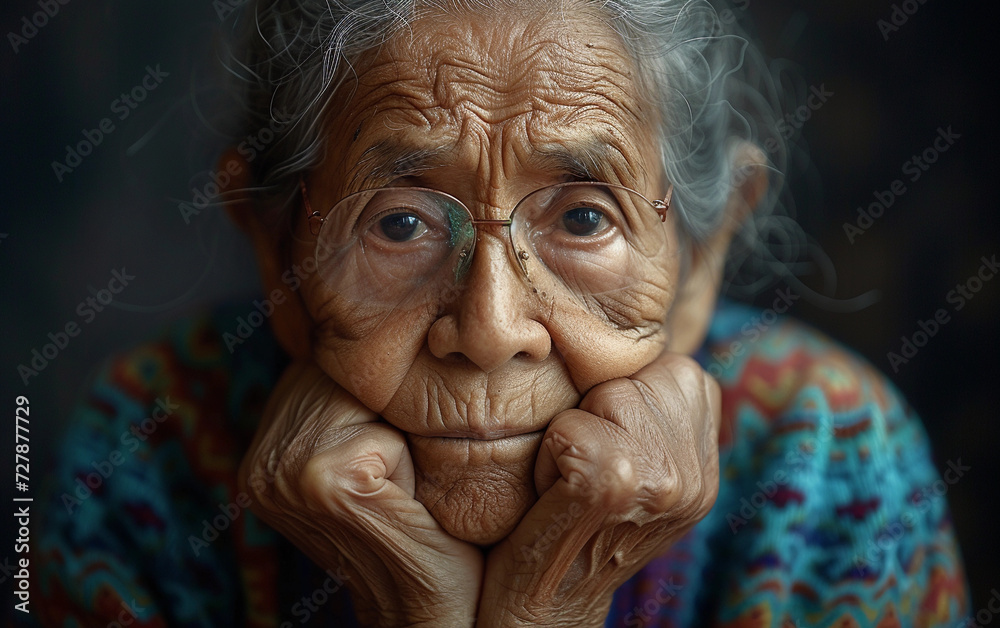 Old Woman With Glasses Poses for Picture