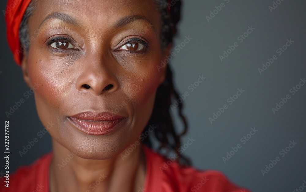 Woman in Red Shirt and Headband Woman in Red Shirt and Headband