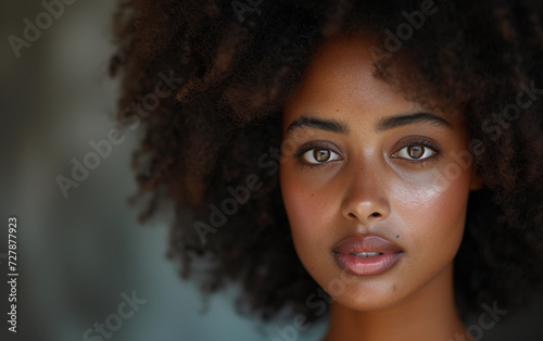 Close-up Portrait of a Multiracial Child With Curly Hair