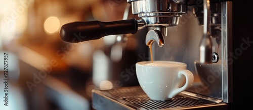 Close-Up White Scene of a Coffee Maker photo
