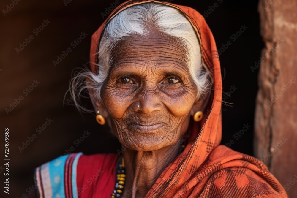 Portrait of a senior woman from India