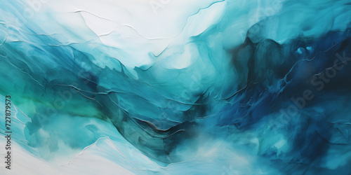 Wallpaper Mural Close-up of a colorful painting in blue tones. Abstraction, texture Torontodigital.ca