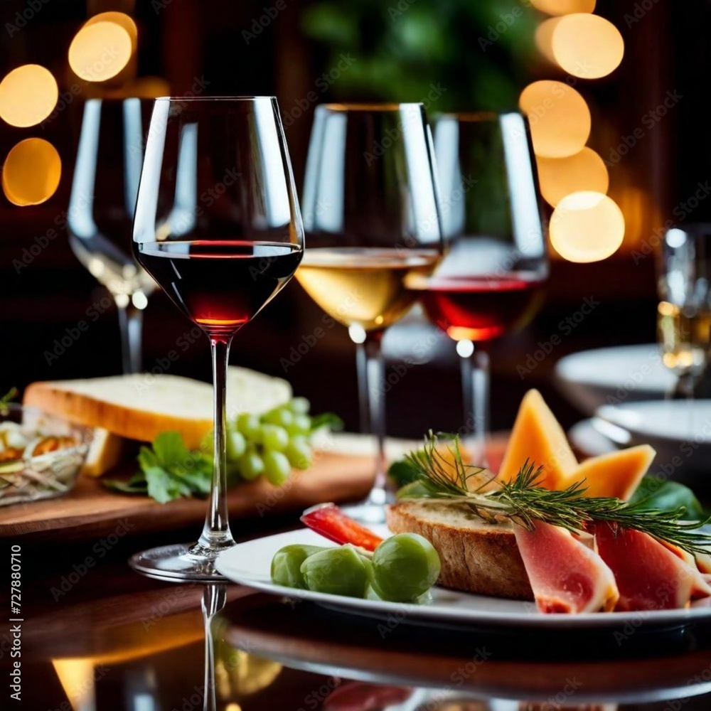 wine and cheese on a table