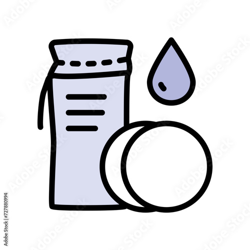 Cotton pads packaging color icon. Simple style sign for mobile concept and web design. Cotton discs flat vector icon. Symbol, logo illustration. Symbol, sign vector illustration