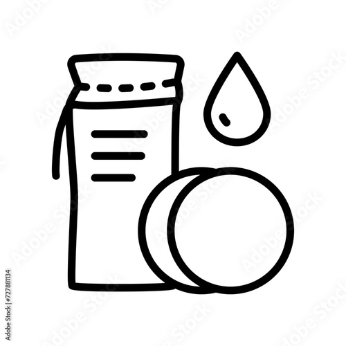 Cotton pads packaging outline icon. Linear style sign for mobile concept and web design. Cotton discs simple line vector icon. Symbol, logo illustration. Symbol, sign vector illustration