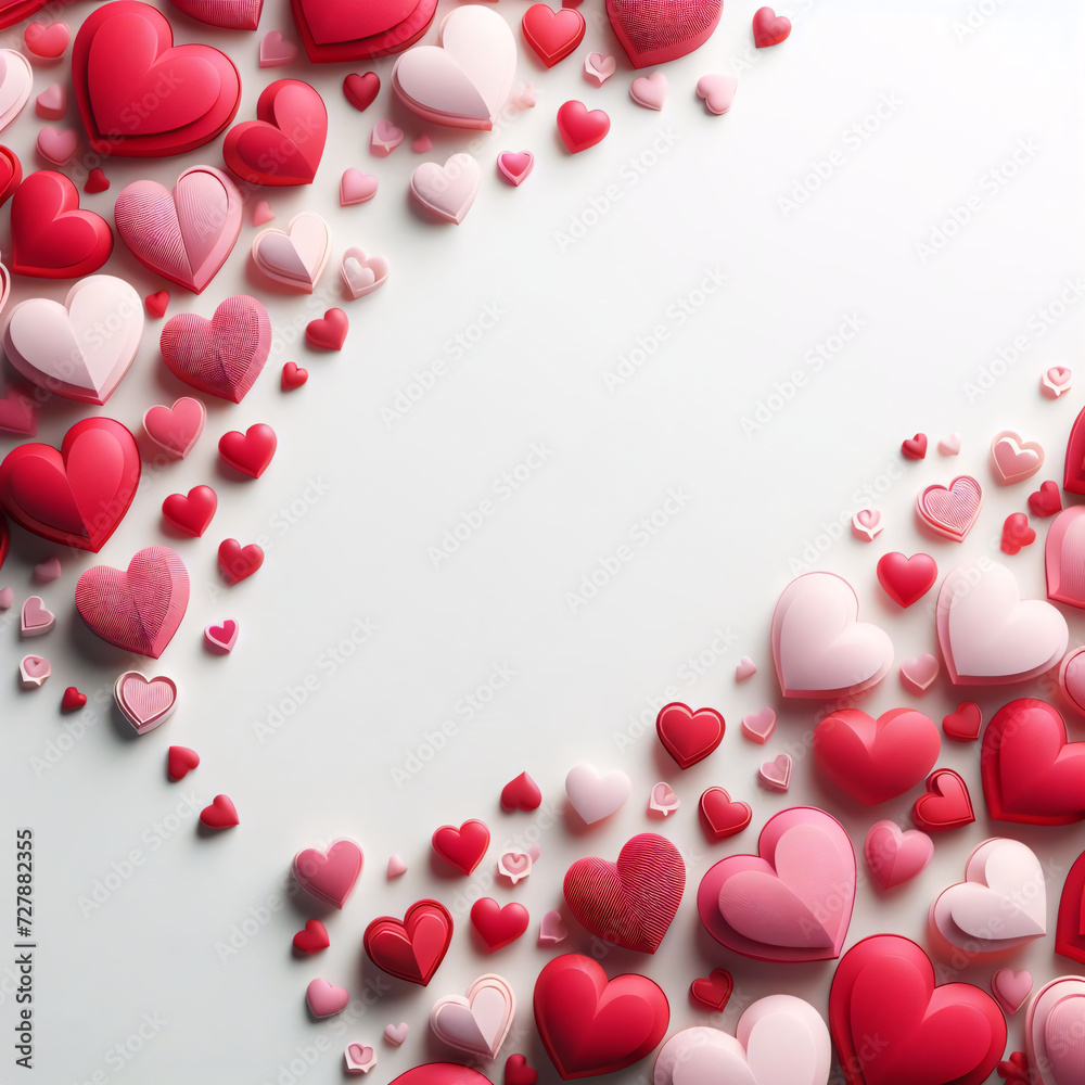 Eternal Love Notes: Valentine Background Adorned with Hearts.