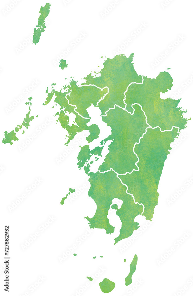 九州地方 県境あり 九州地方 県境あり