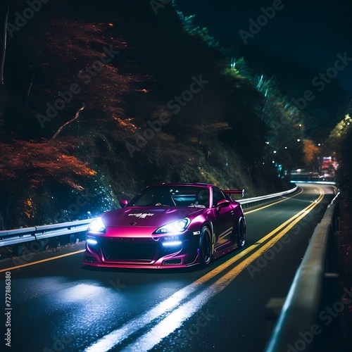 Night Drive in a Sports Car