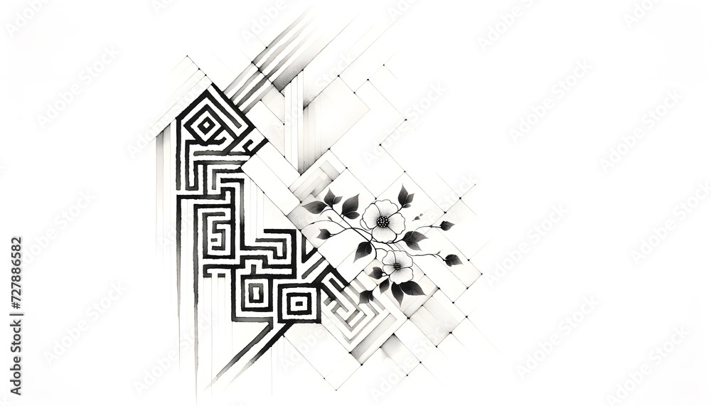 A traditional Korean ink wash painting (Sumukhwa)
Geometric, Abstract, Monochrome, Symmetry, Black and White, Intricate, Architectural drawings, 3D illusion, Optical illusion A traditional Korean ink wash painting (Sumukhwa)
Geometric, Abstract, Monochrome, Symmetry, Black and White, Intricate, Architectural drawings, 3D illusion, Optical illusion