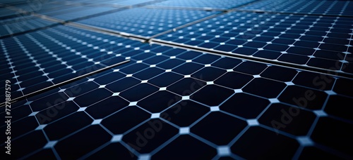 A close-up view capturing solar panels reflecting the sun's rays, illustrating renewable energy in action.