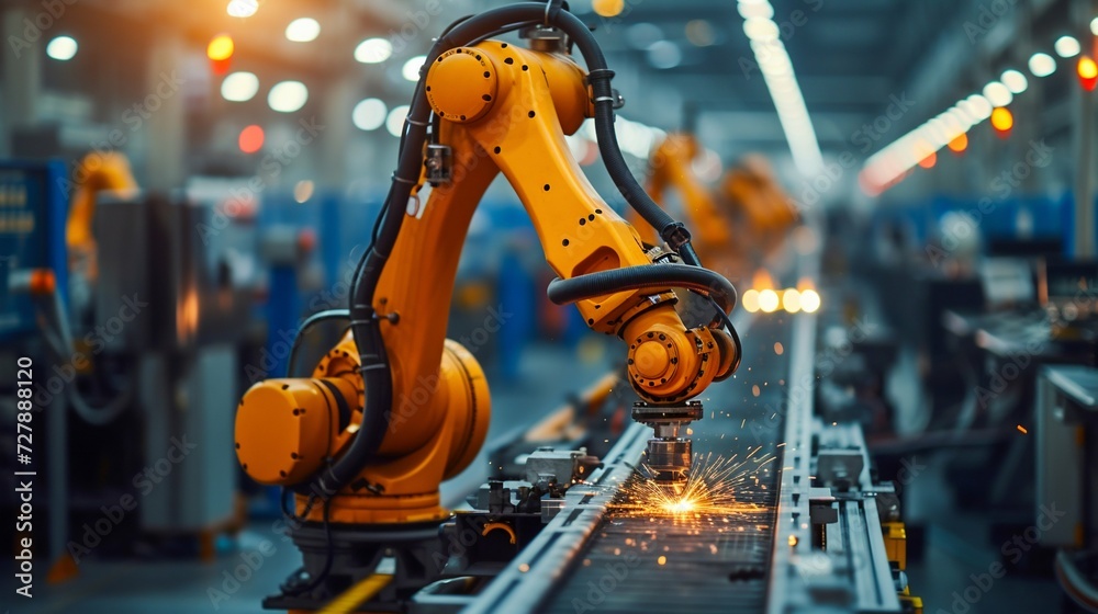 Closeup of Robotic Processes: Impact of Automation on Industries. Generative ai Closeup of Robotic Processes: Impact of Automation on Industries. Generative ai