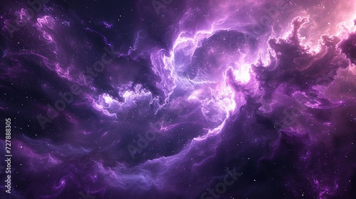 Velvet purple and silver wisps dancing in a cosmic void.  photo