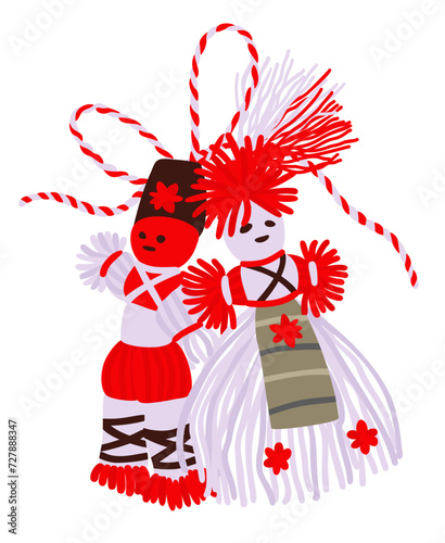 Martisor. Match 1. Martenitsa sign. Vector isolated illustration