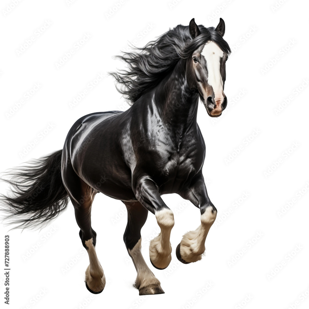 Obraz premium black horse isolated on white