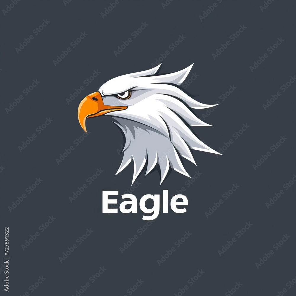Obraz premium flat vector logo of animal Eagle Vector image, White Background